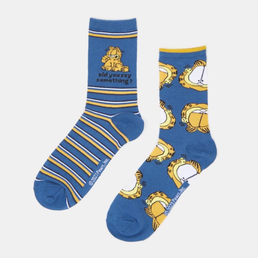 NWT Garfield Men's Socks Set of 2 Size M / US 7 -9